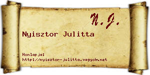 Nyisztor Julitta névjegykártya